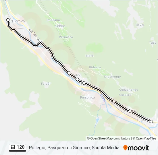 120 Bus Line Map