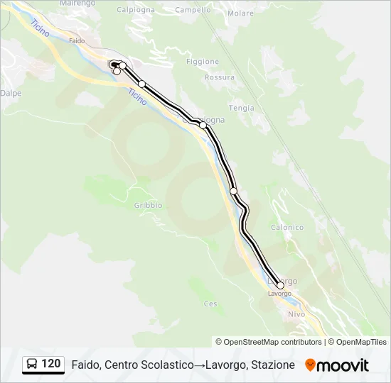 120 Bus Line Map