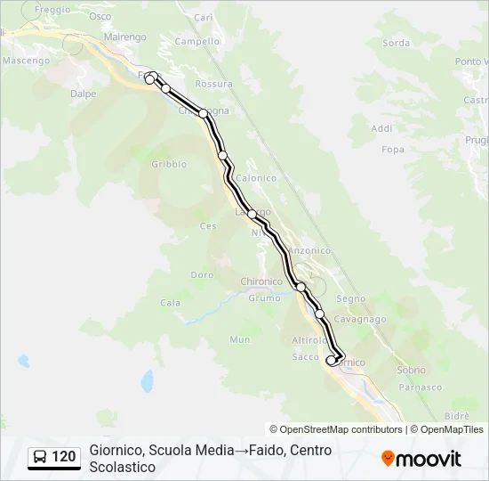 120 Bus Line Map