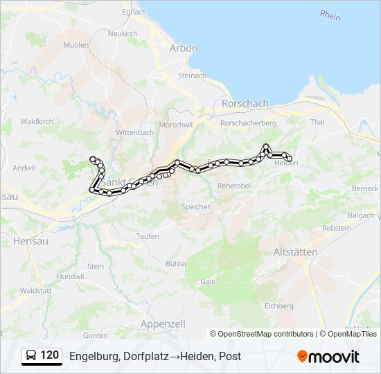 Plan de la ligne 120 de bus