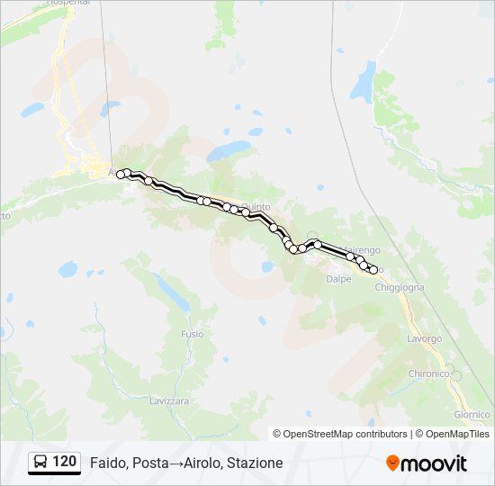 Plan de la ligne 120 de bus