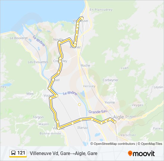 121 bus Line Map