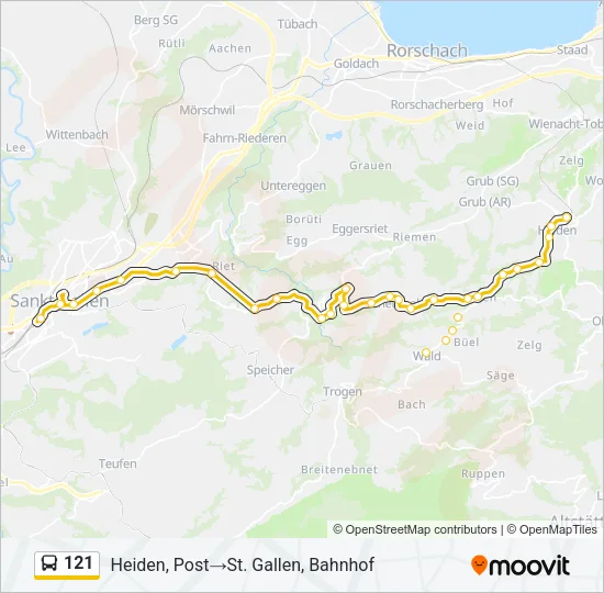 121 Bus Line Map