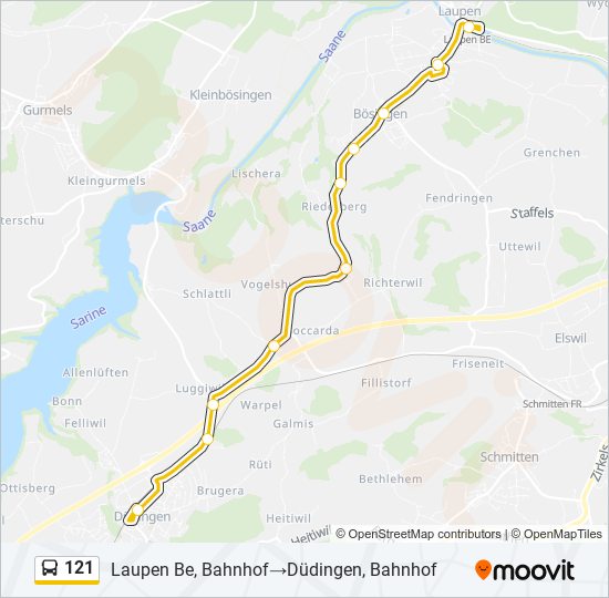 121 bus Line Map