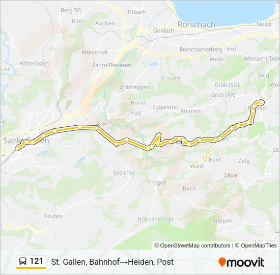 121 Bus Line Map
