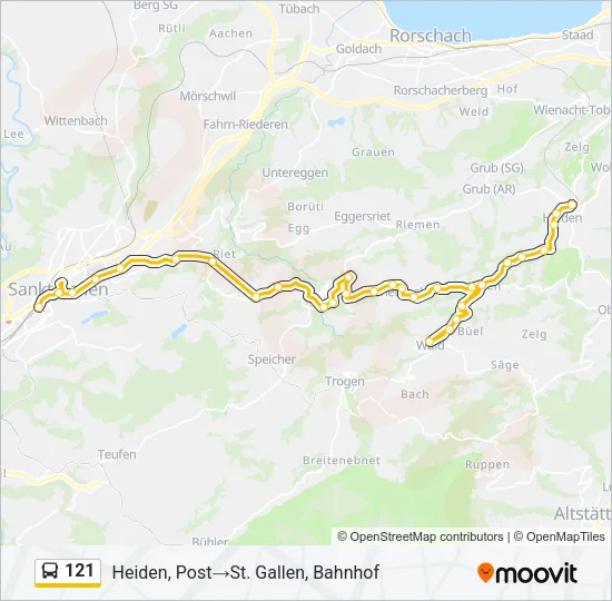 121 Bus Line Map
