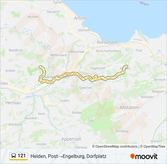 121 Bus Line Map