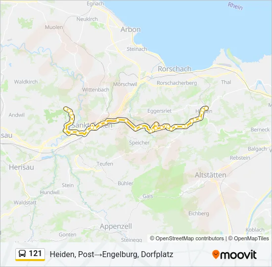 121 Bus Line Map