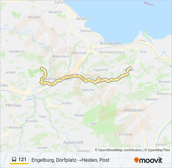 121 Bus Line Map