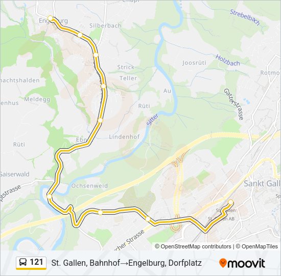 121 Bus Line Map