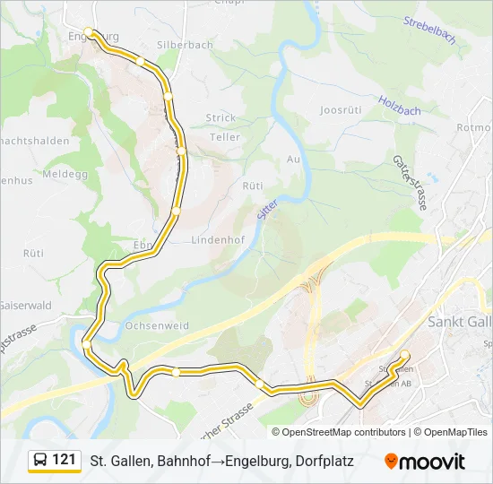 121 Bus Line Map