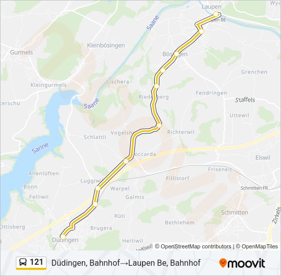 121 Bus Line Map