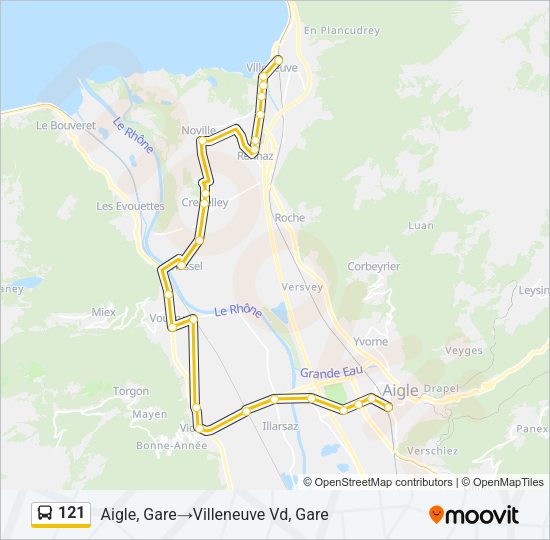 121 Bus Line Map
