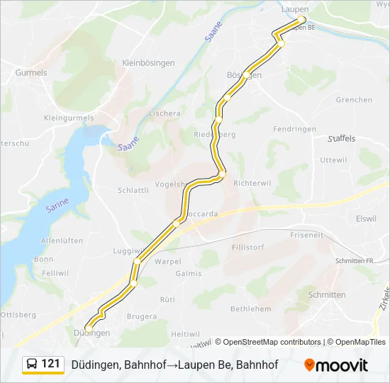 121 Bus Line Map