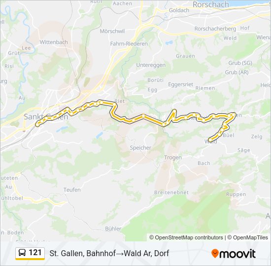 121 Bus Line Map
