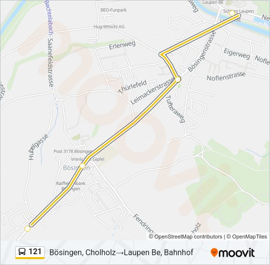 121 Bus Line Map
