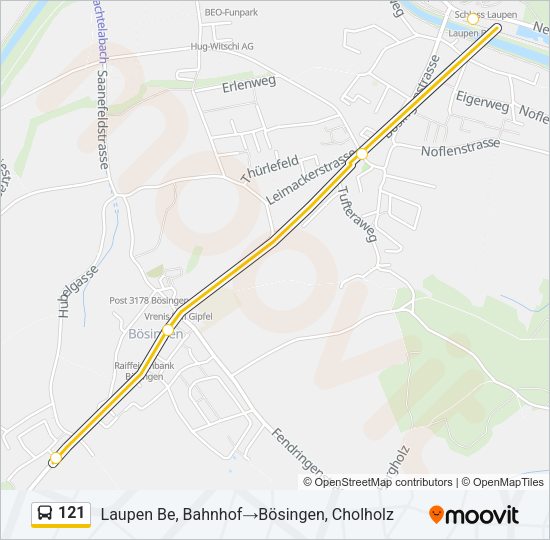 121 Bus Line Map