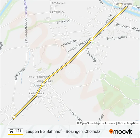 121 Bus Line Map