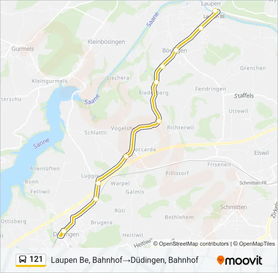 121 Bus Line Map
