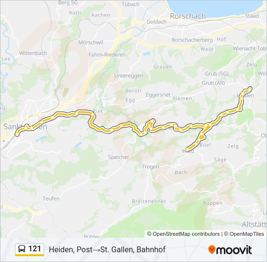 121 Bus Line Map