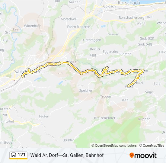 121 Bus Line Map