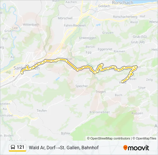 121 Bus Line Map