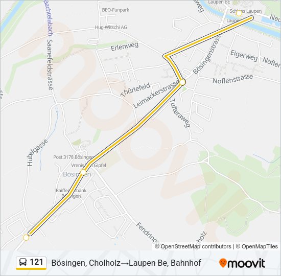 121 Bus Line Map