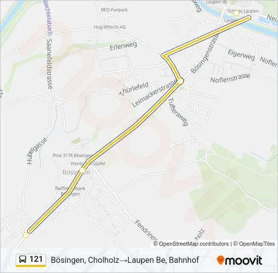 121 Bus Line Map