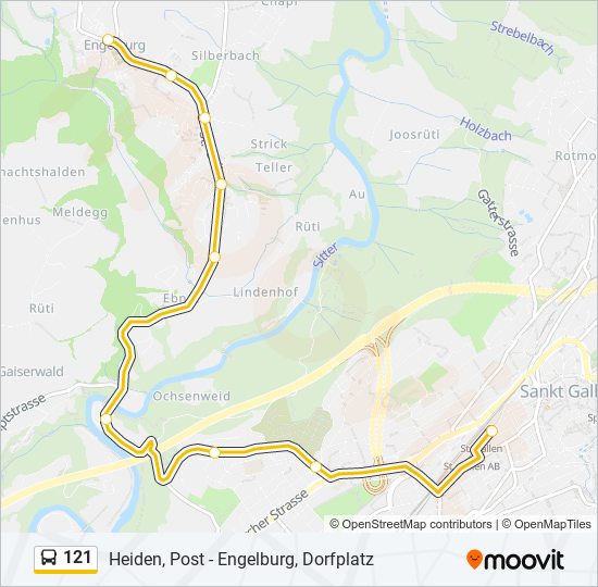 121 bus Line Map