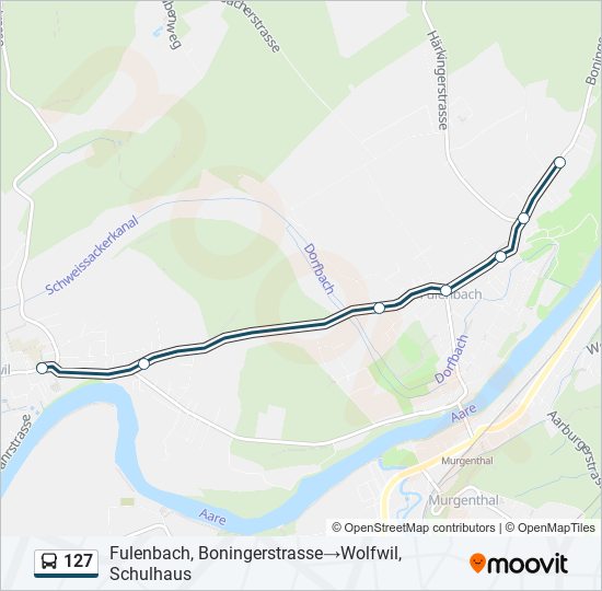 127 bus Line Map