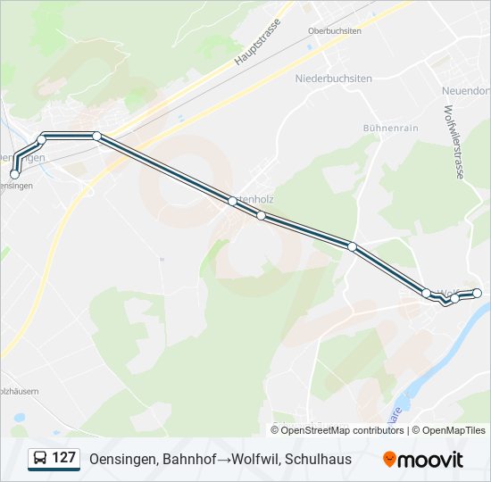 127 bus Line Map