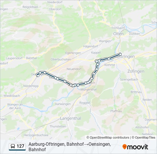 Plan de la ligne 127 de bus