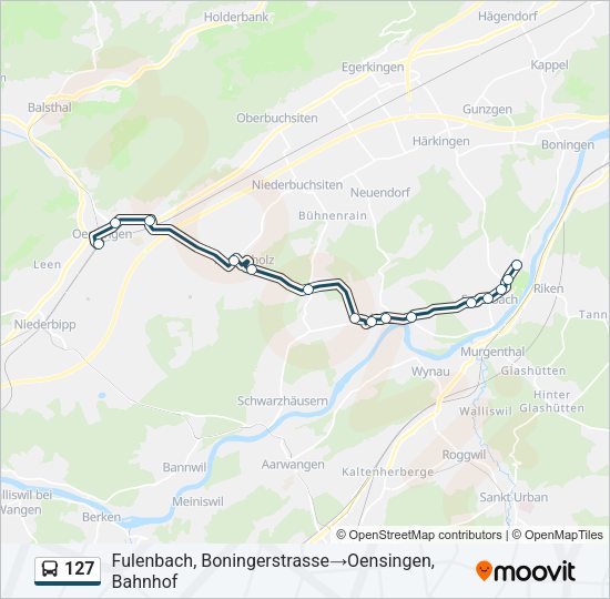 127 Bus Line Map