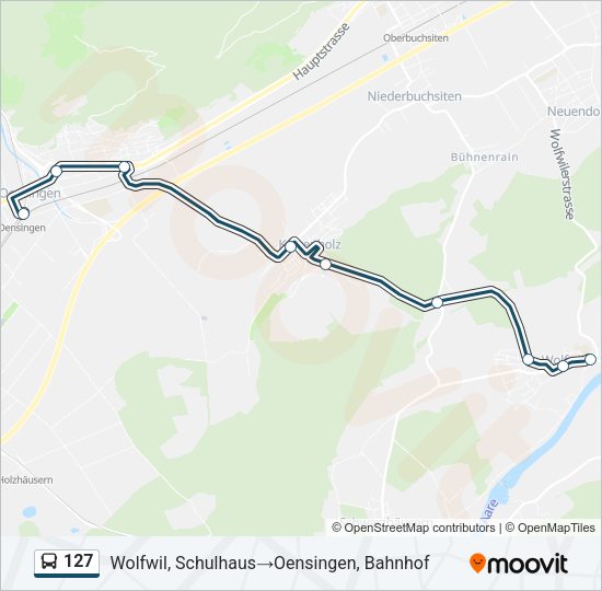 127 Bus Line Map