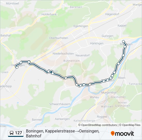 127 Bus Line Map