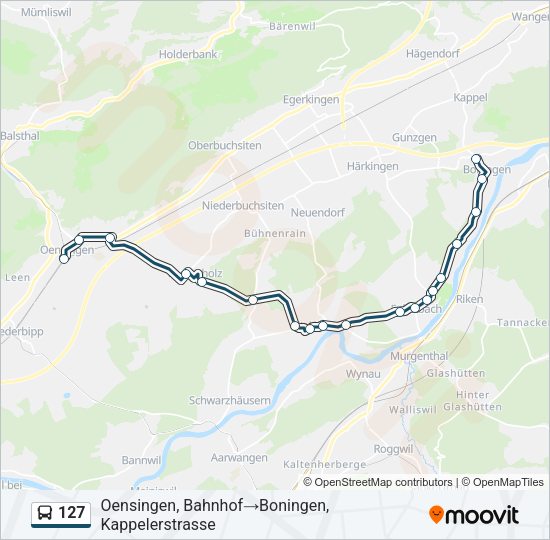127 Bus Line Map