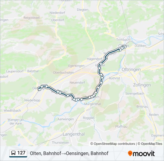 127 Bus Line Map