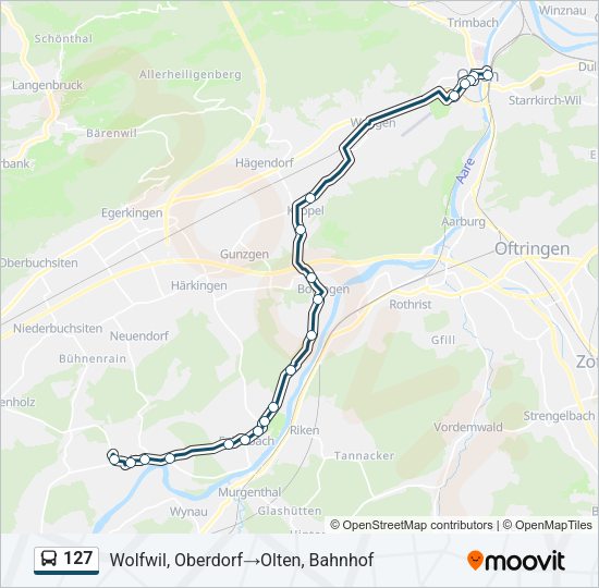 127 Bus Line Map
