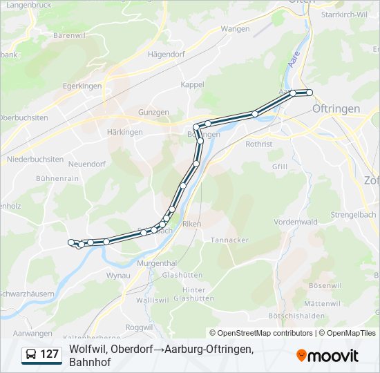 127 bus Line Map