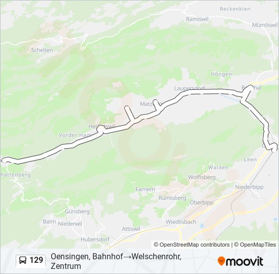 129 bus Line Map