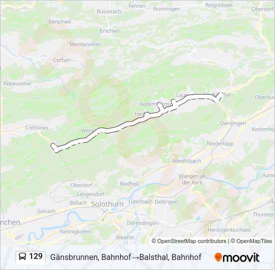 129 Bus Line Map