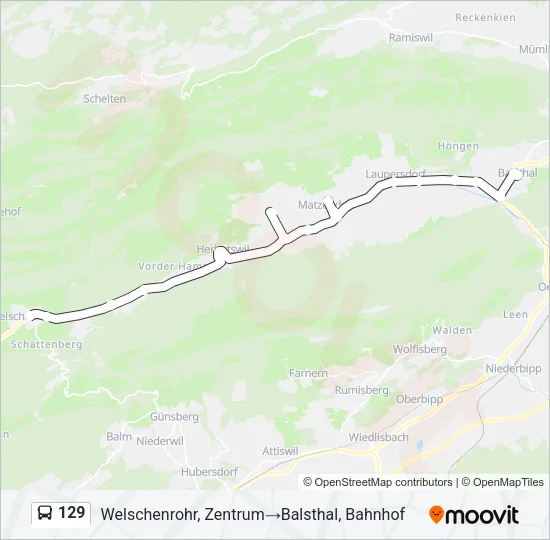 129 Bus Line Map