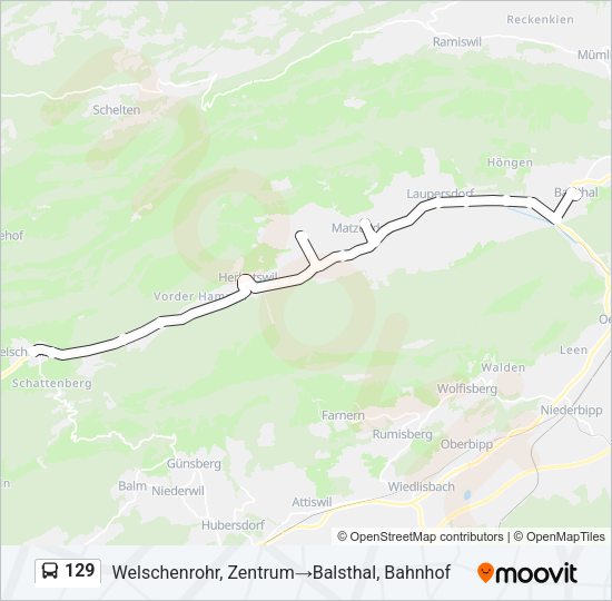 129 Bus Line Map