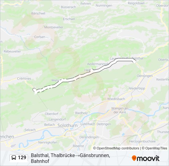 129 Bus Line Map