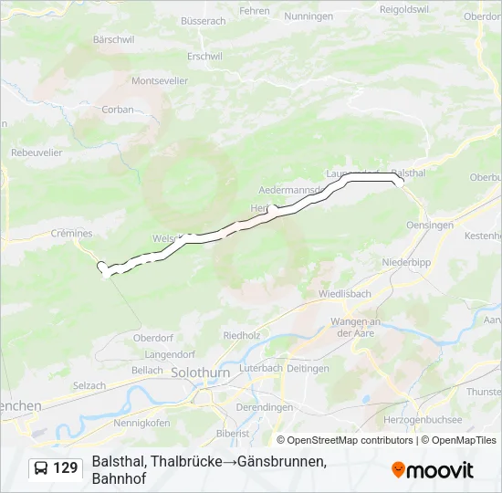 129 Bus Line Map
