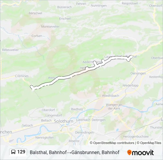 129 Bus Line Map