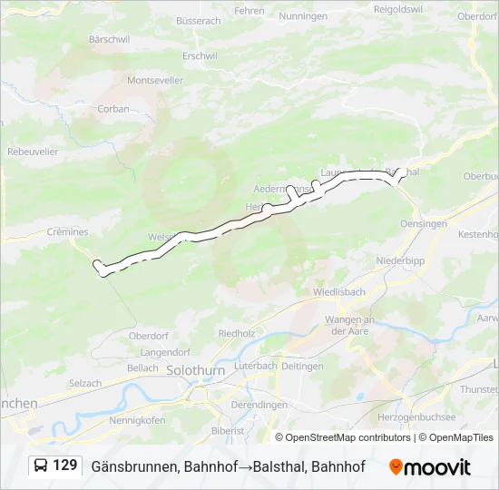 129 Bus Line Map