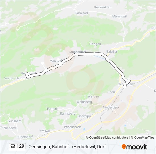 129 Bus Line Map