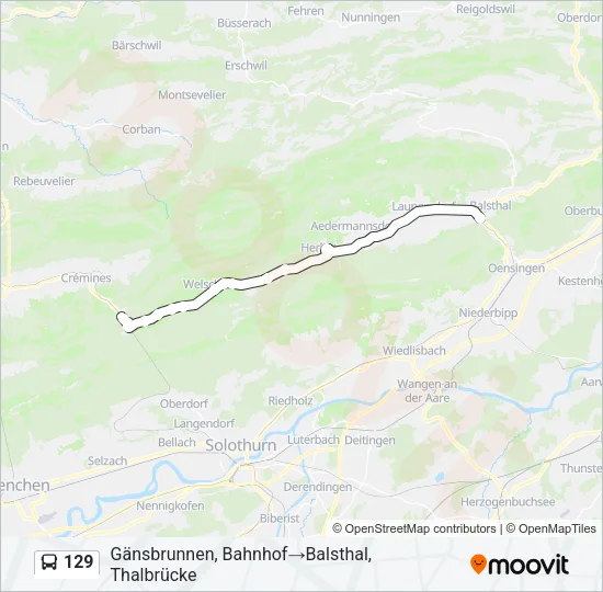 129 Bus Line Map