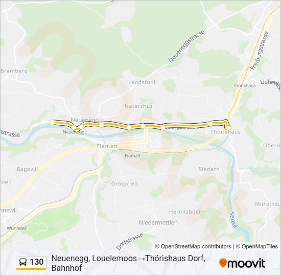 130 Bus Line Map